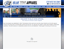 Tablet Screenshot of bluezoneapparel.com